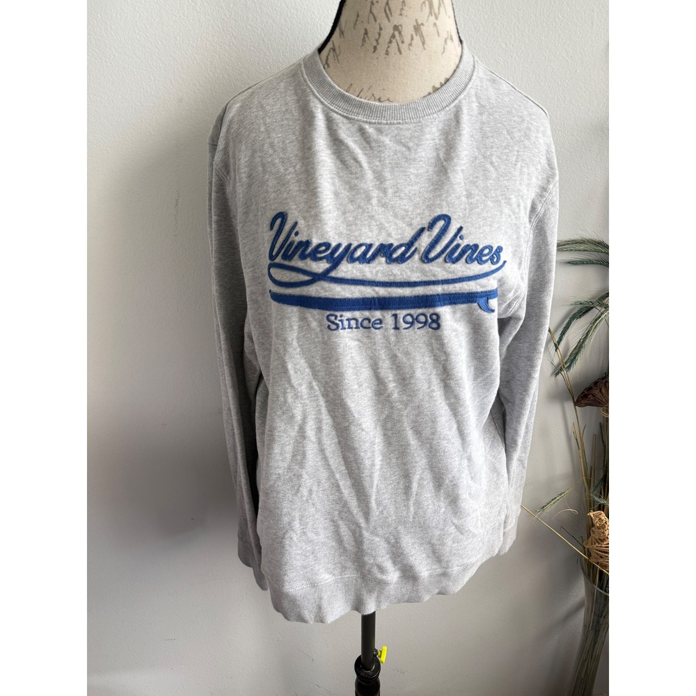 Vineyard Vines Gray Crewneck Sweatshirt Since 1998 Blue Logo Size M